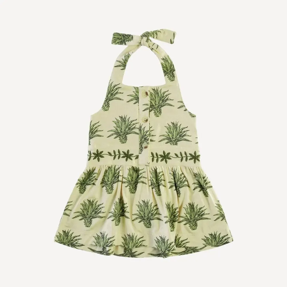 NWT Kate Quinn Embroidered Halter Dress in Agave Leaves Size 8y Bamboo